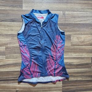 Terry Cycling Sleeveless Cycling Jersey, Women's Small Full-Zip